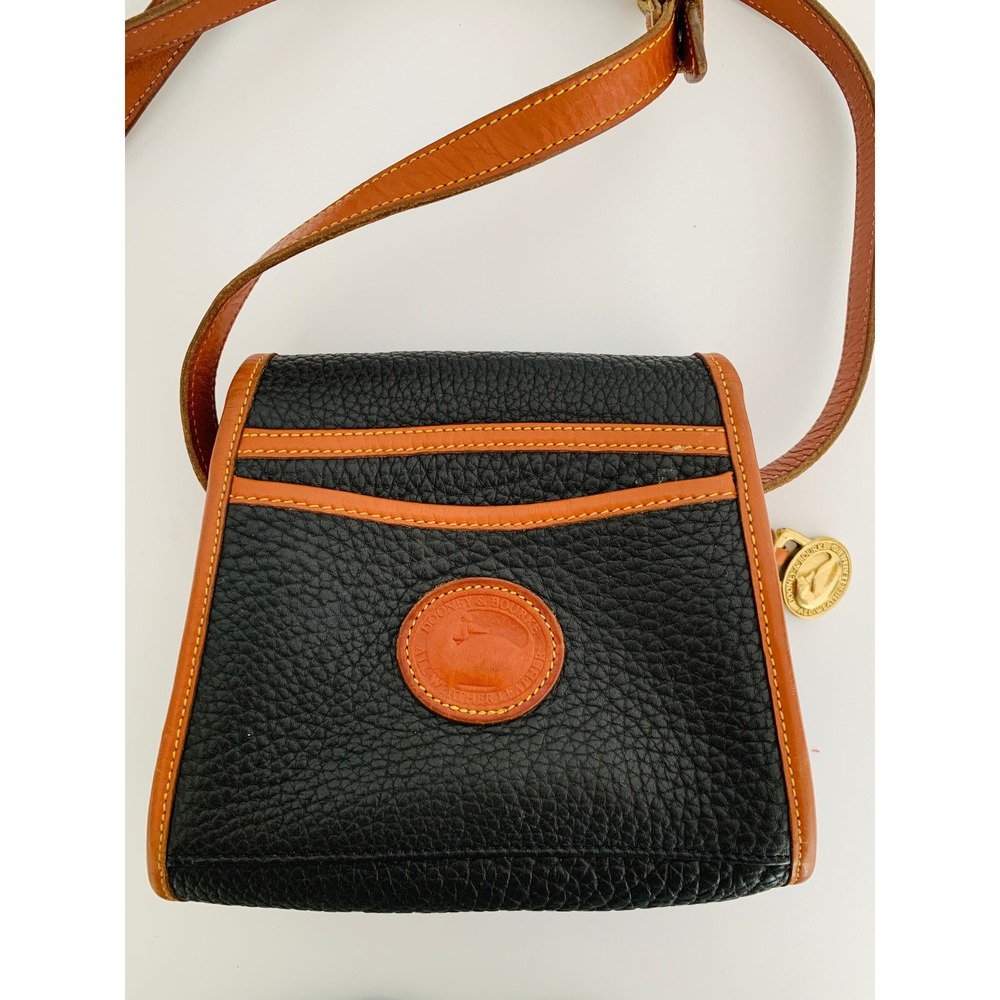 Dooney & Bourke Vintage 90s All-Weather Leather Navy Little Lock Bag Crossbody - Picture 2 of 16